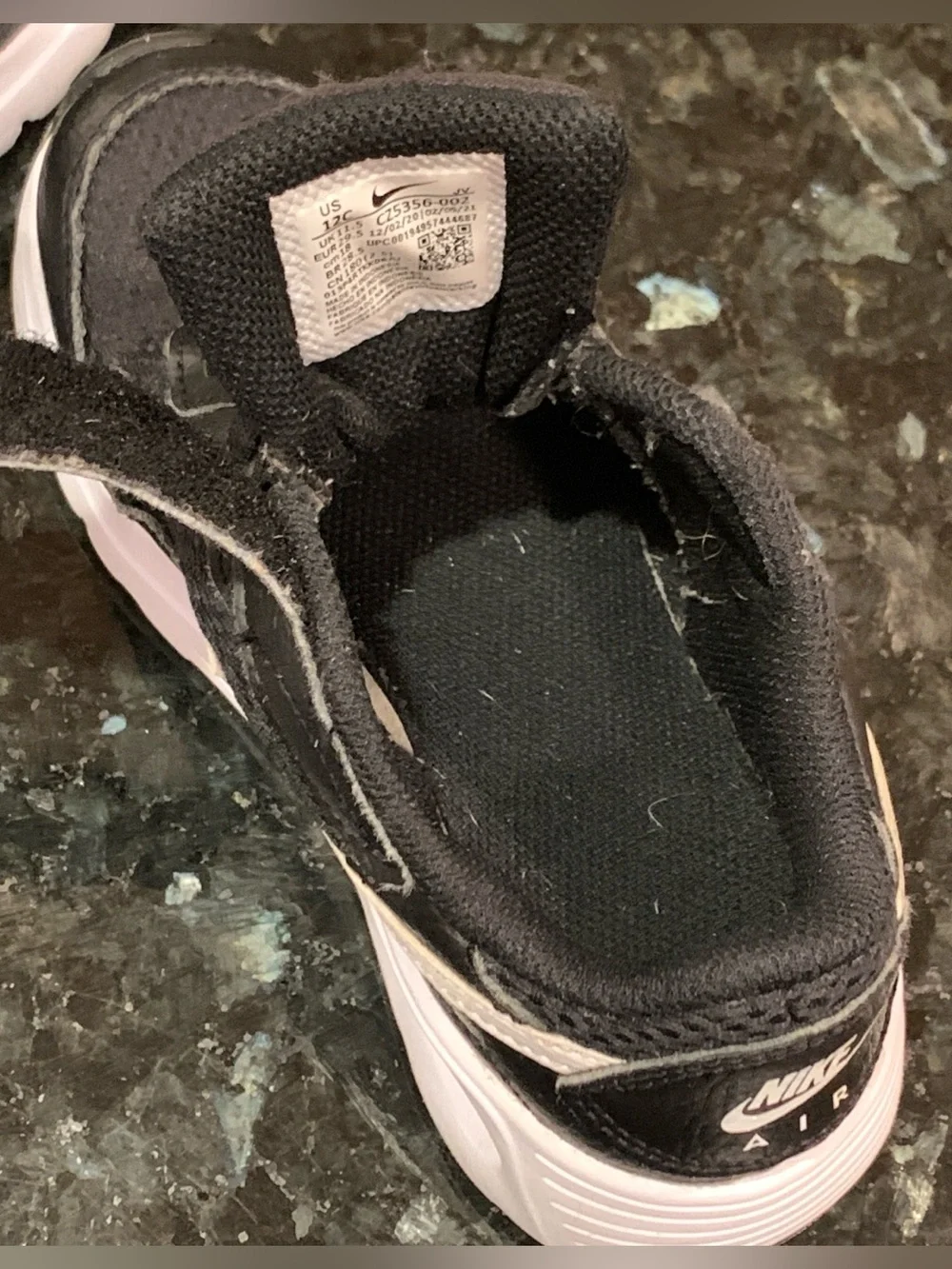 Nike Air Max SC Kids Size 12 Black/White Shoes – Athletic Sneakers Boy Girl 12C